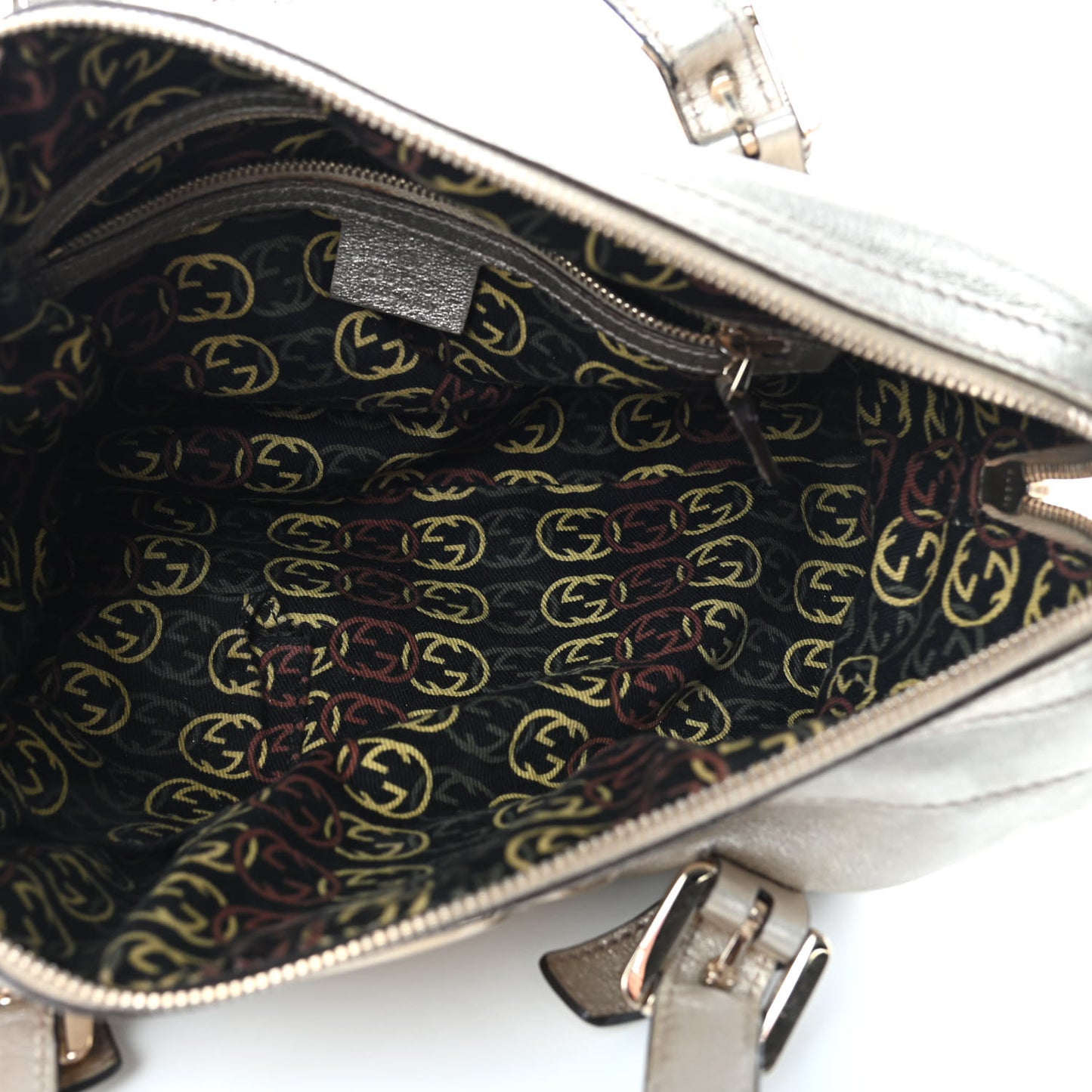 Metallic Calfskin Small Britt Boston Gold