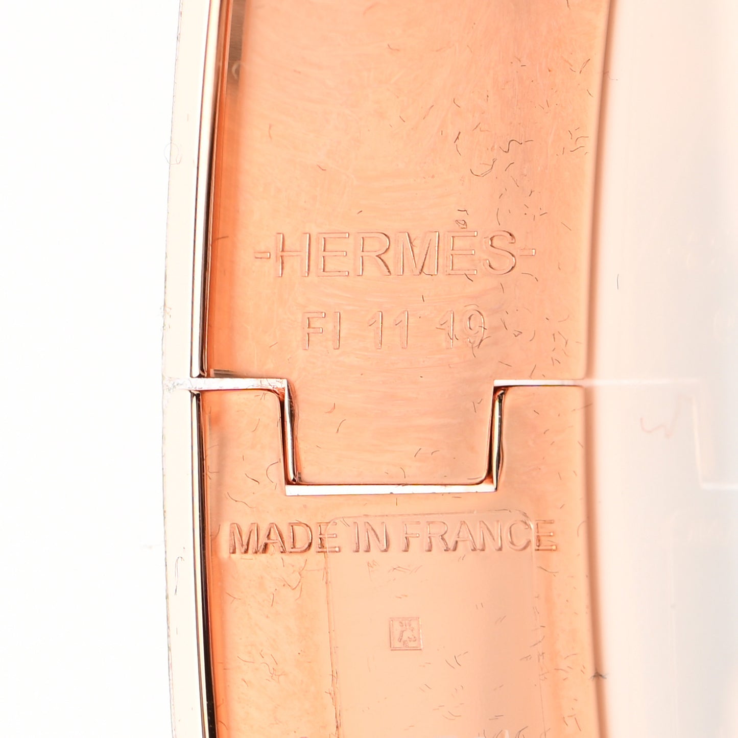 Enamel Narrow Clic Clac H Bracelet PM White