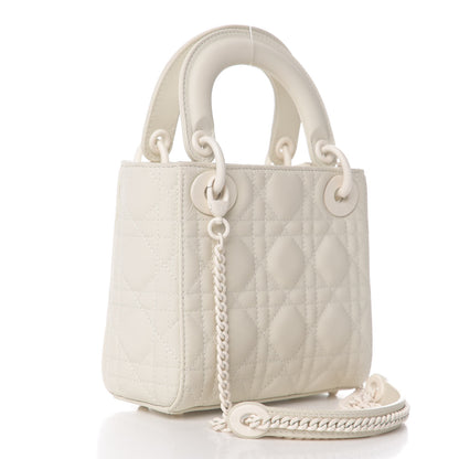 Christian Dior Ultra Matte Calfskin Cannage Mini Lady Dior White 2 of 9