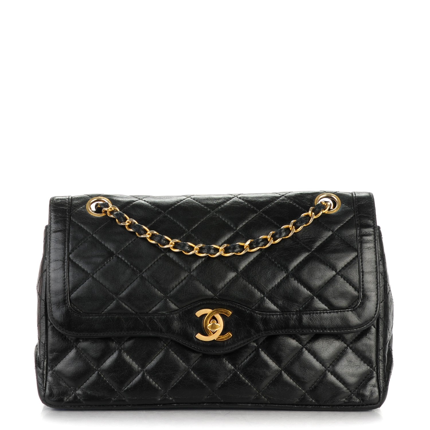 Chanel Lambskin Quilted Medium Double Flap Black 1 of 9