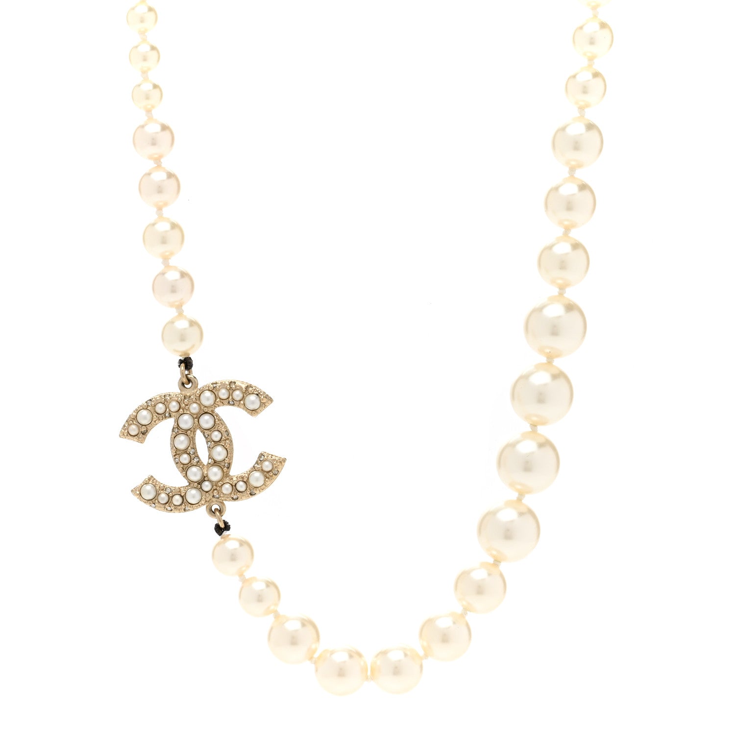 Chanel Pearl CC 100th Anniversary Necklace Light Gold 1 of 5