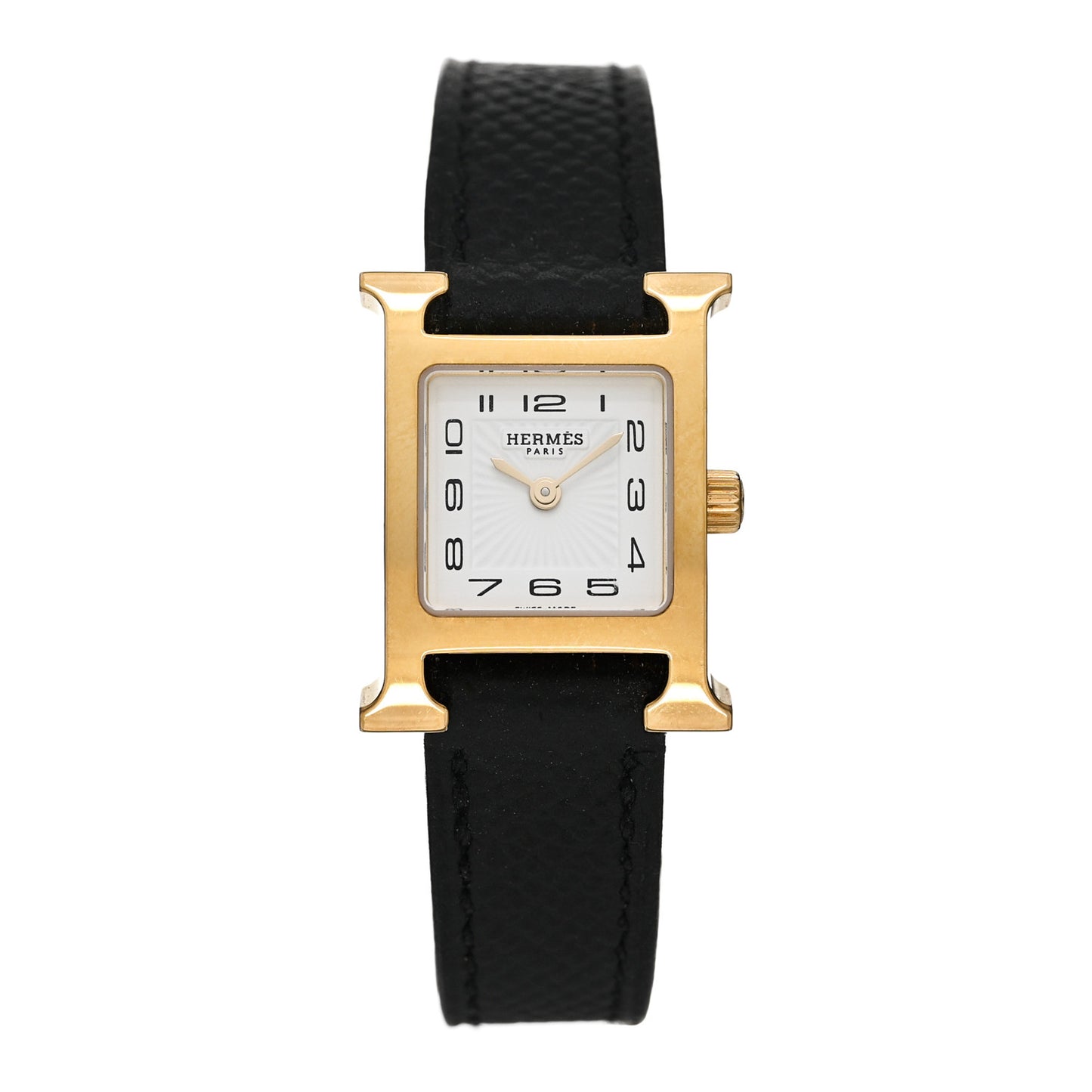 Stainless Steel Epsom 17.2mm Heure H Hour Quartz Watch Noir