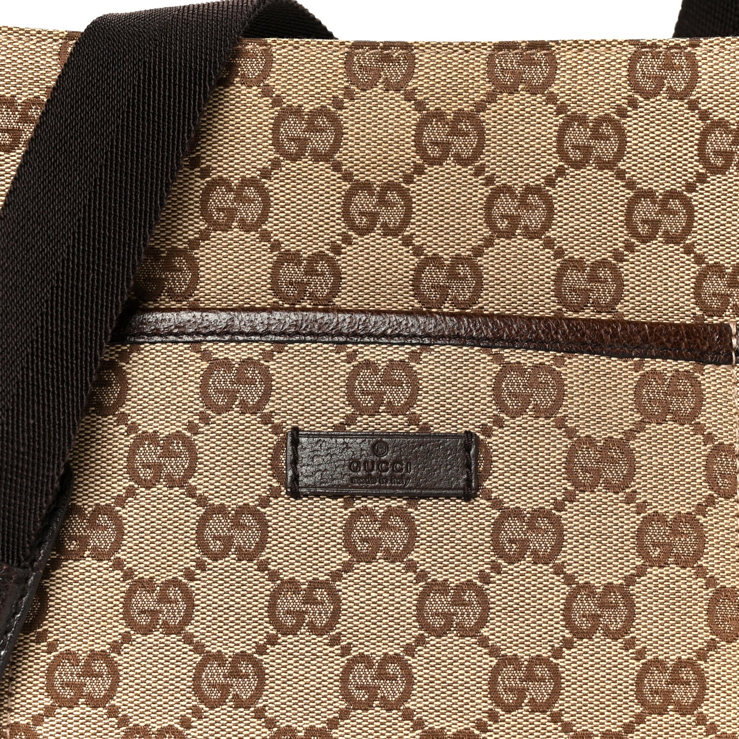 Gucci Monogram Flat Messenger Bag Dark Brown 9 of 11