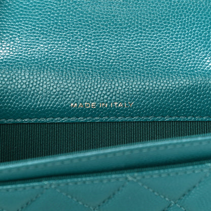 Chanel Caviar Quilted Flap Card Holder Wallet Turquoise 7 of 11