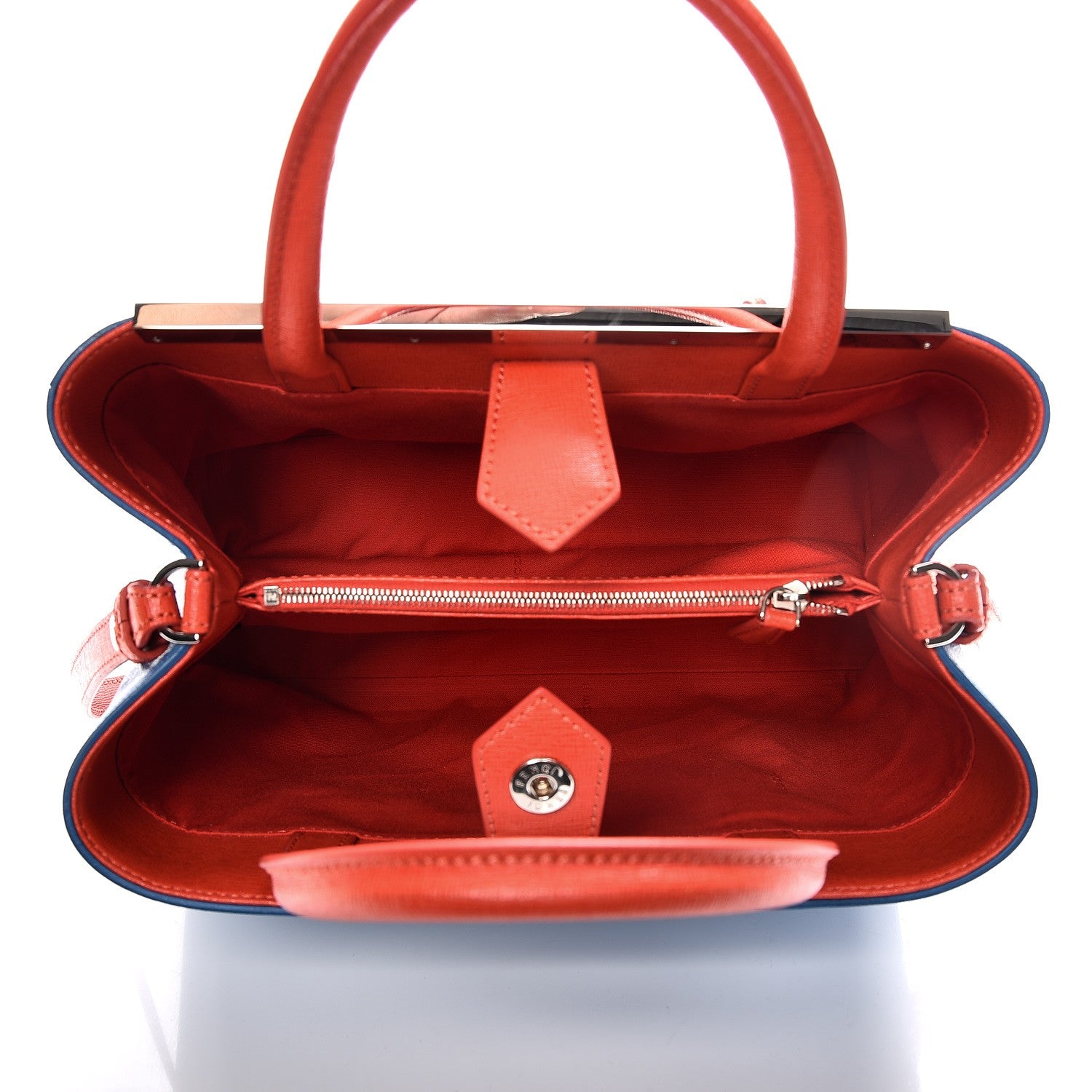 Fendi Vitello Elite Monster Petite 2Jours Tote Blue Royal Papavero Multicolor 6 of 10