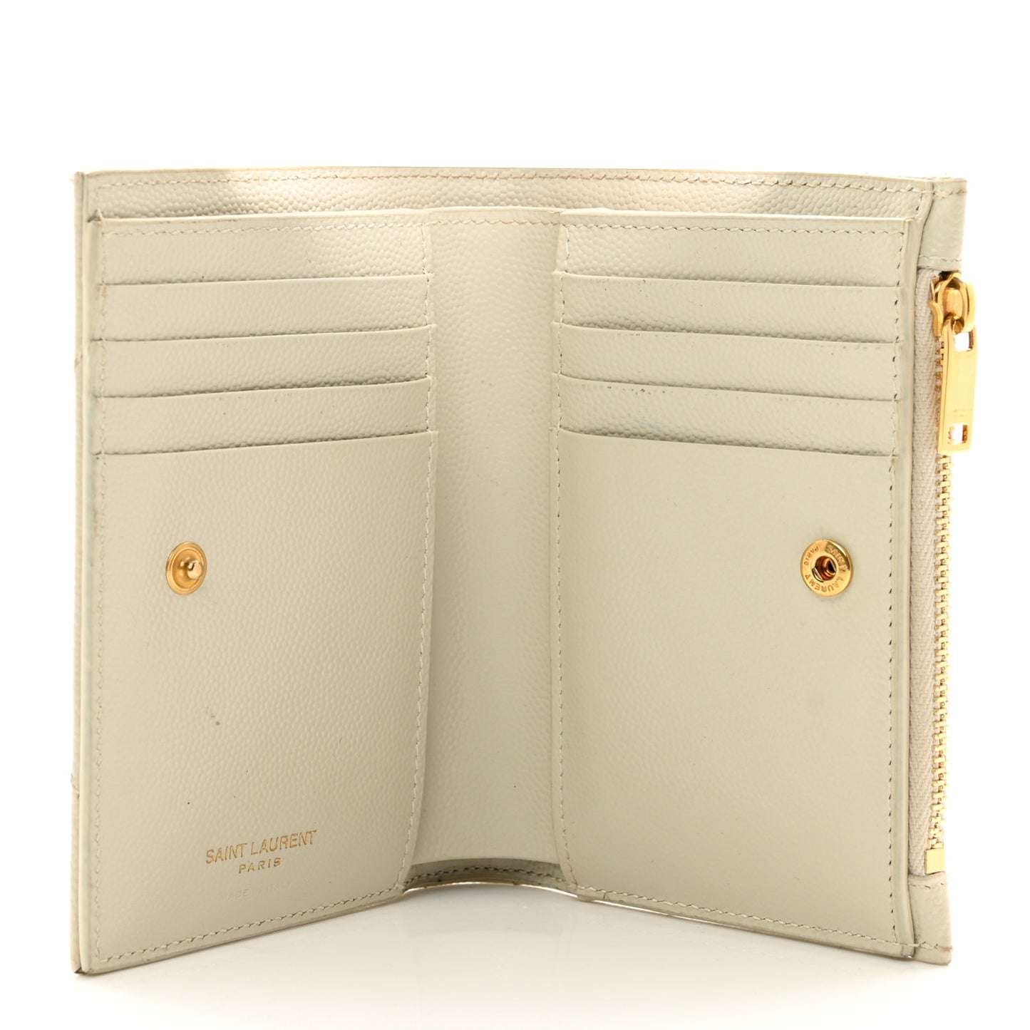 Grain De Poudre Matelasse Chevron Monogram Zipped Two-Part Wallet Crema Soft
