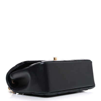Chanel Shiny Lambskin Quilted Pearl Twist Mini Square Flap Black 4 of 10