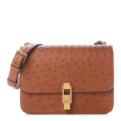 Saint Laurent Ostrich Carre Satchel Brick 1 of 8
