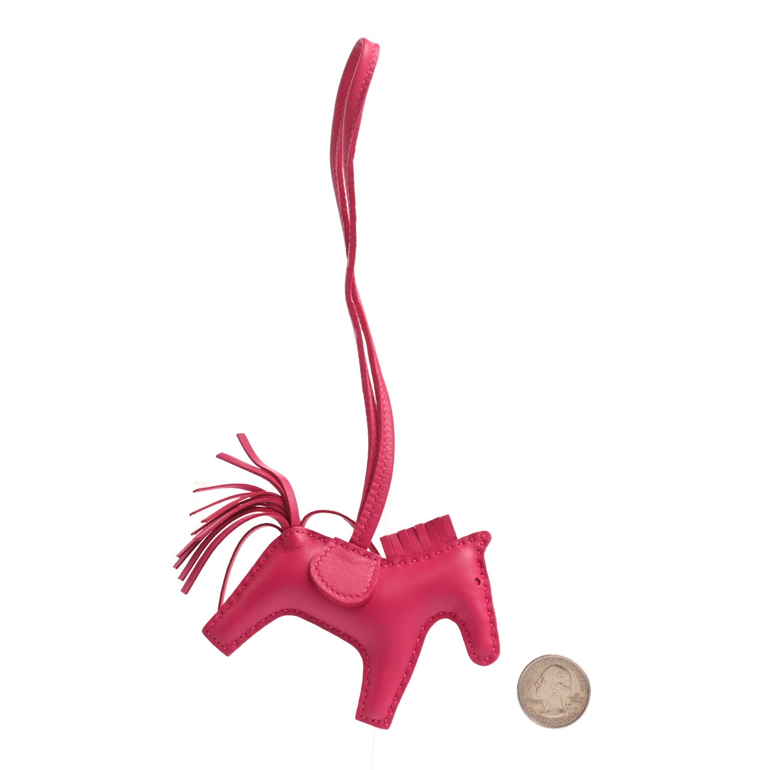 Hermes Milo Lambskin Grigri Rodeo Horse Bag Charm PM Rose Mexico 2 of 4