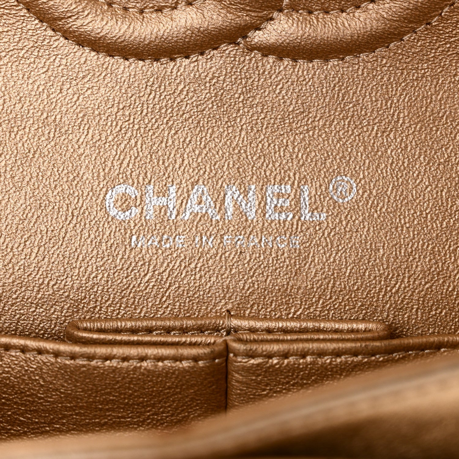 Chanel Metallic Washed Lambskin Quilted Medium Double Flap Dark Gold Black 6 of 10