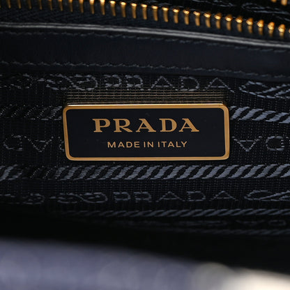 Prada Jacquard Saffiano Triangolo Symbole Embroidered Small Tote Baltico Talco 6 of 12