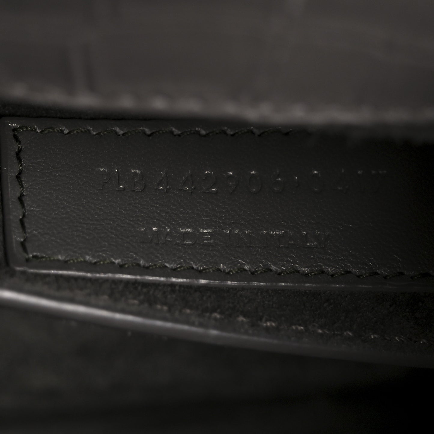 Calfskin Crocodile Embossed Medium Monogram Sunset Fog