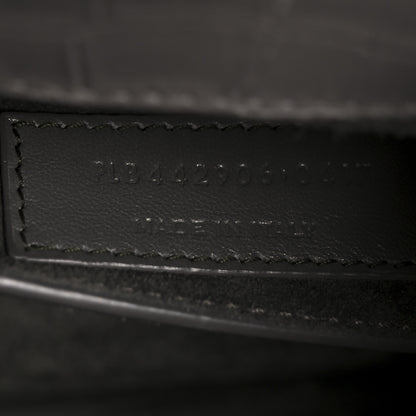 Saint Laurent Calfskin Crocodile Embossed Medium Monogram Sunset Fog 7 of 11