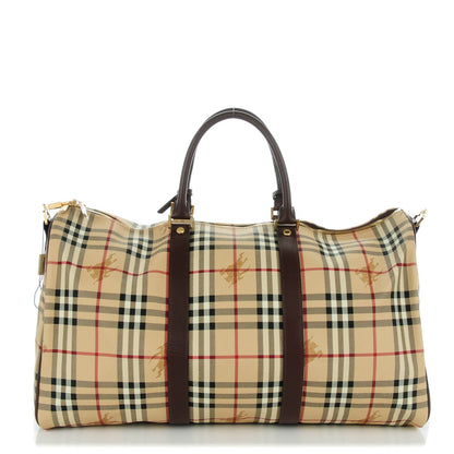 Burberry Haymarket Check Duffle Bag Dark Brown 1 of 7