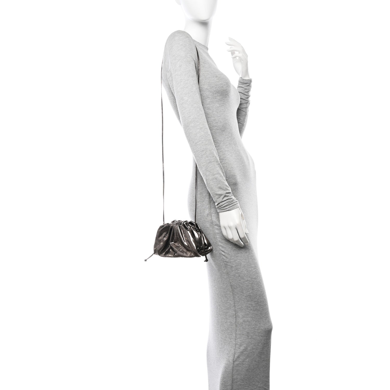 Bottega Veneta Metallic Crushed Calfskin The Mini Pouch Anchor 2 of 12