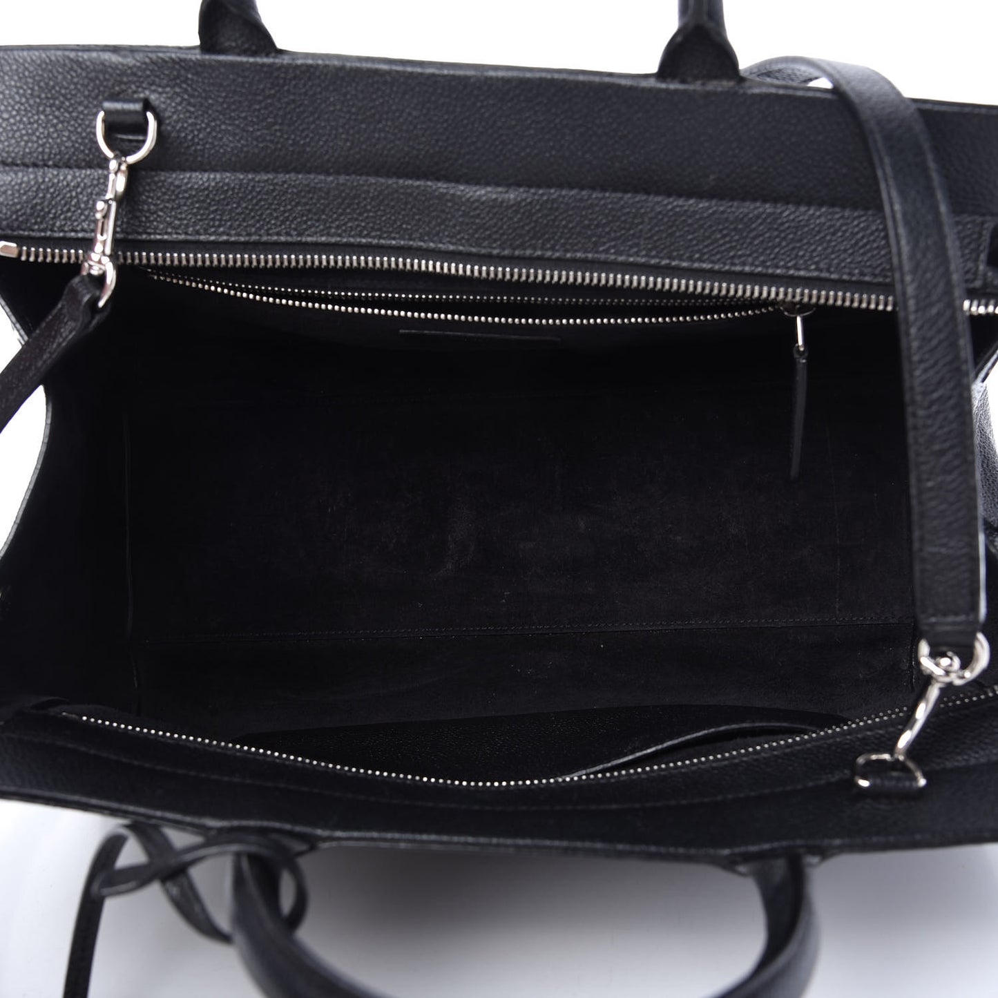 Grained Calfskin Small Cabas Rive Gauche Black