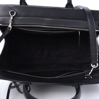 Saint Laurent Grained Calfskin Small Cabas Rive Gauche Black 5 of 13