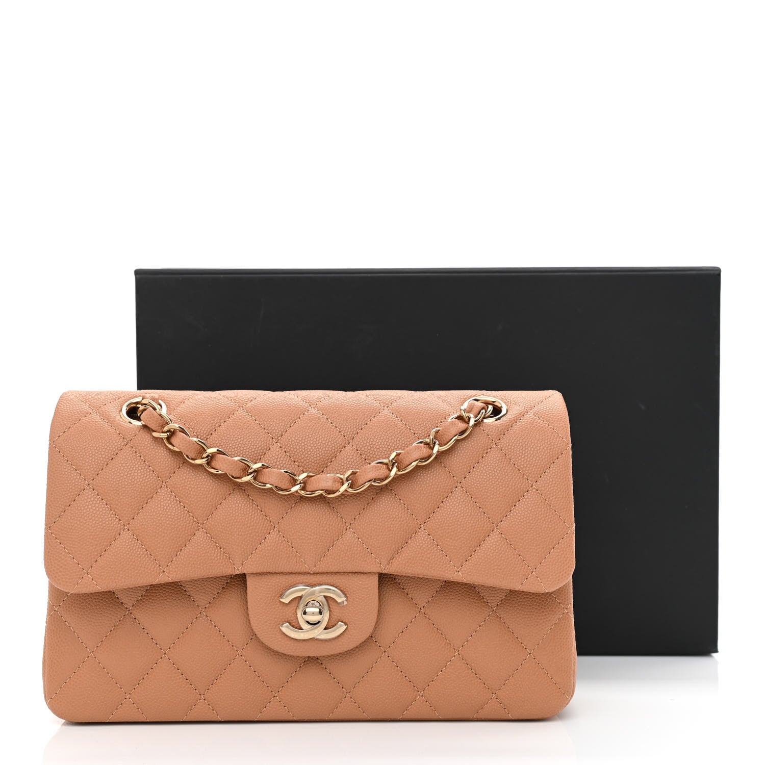 Chanel Caviar Quilted Small Double Flap Dark Beige 11 of 11