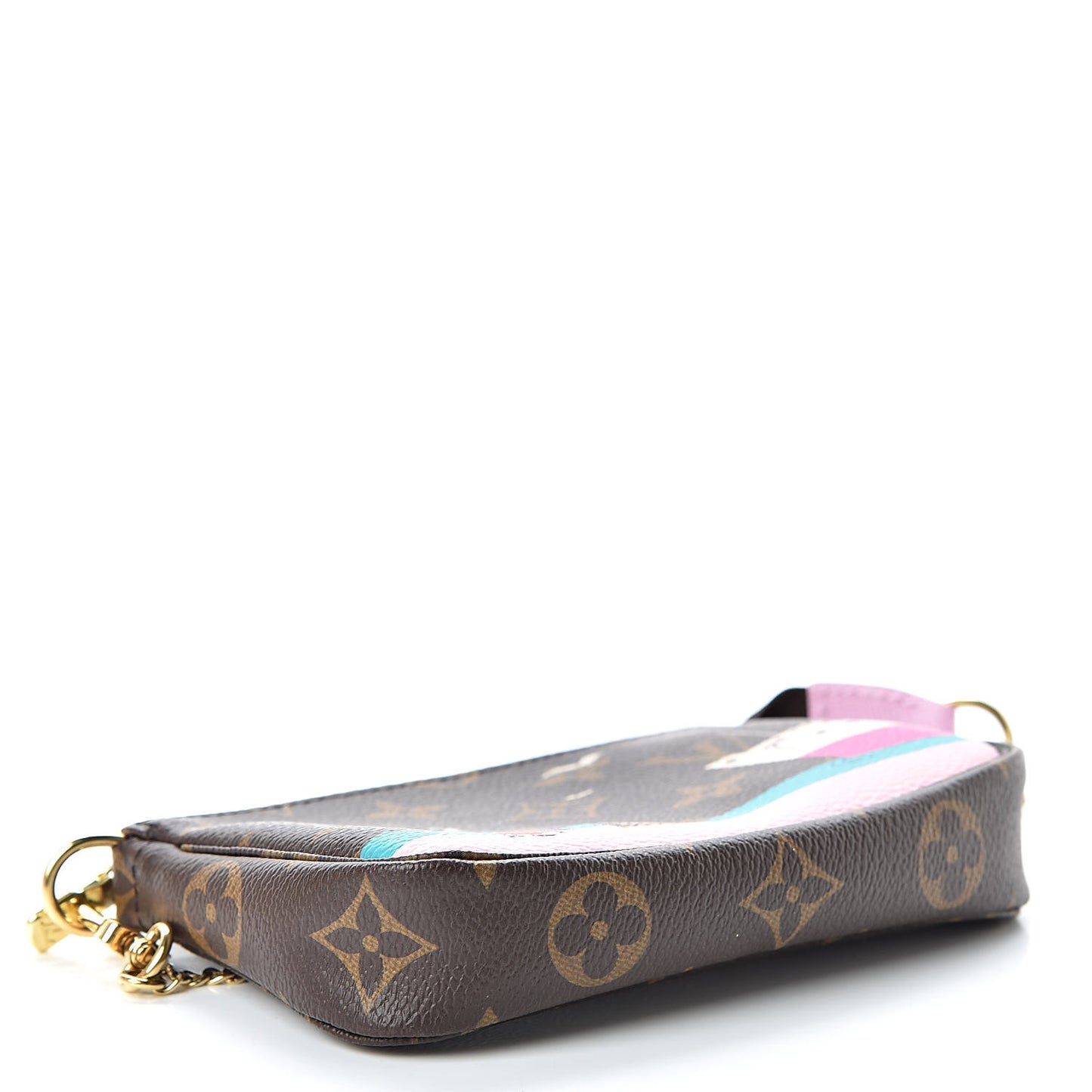 Monogram 2016 Christmas Animation Mini Pochette Accessories Rose Ballerine