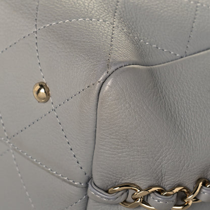 Chanel Bullskin Stitched Medium Shopping Bag Grey 12 of 16