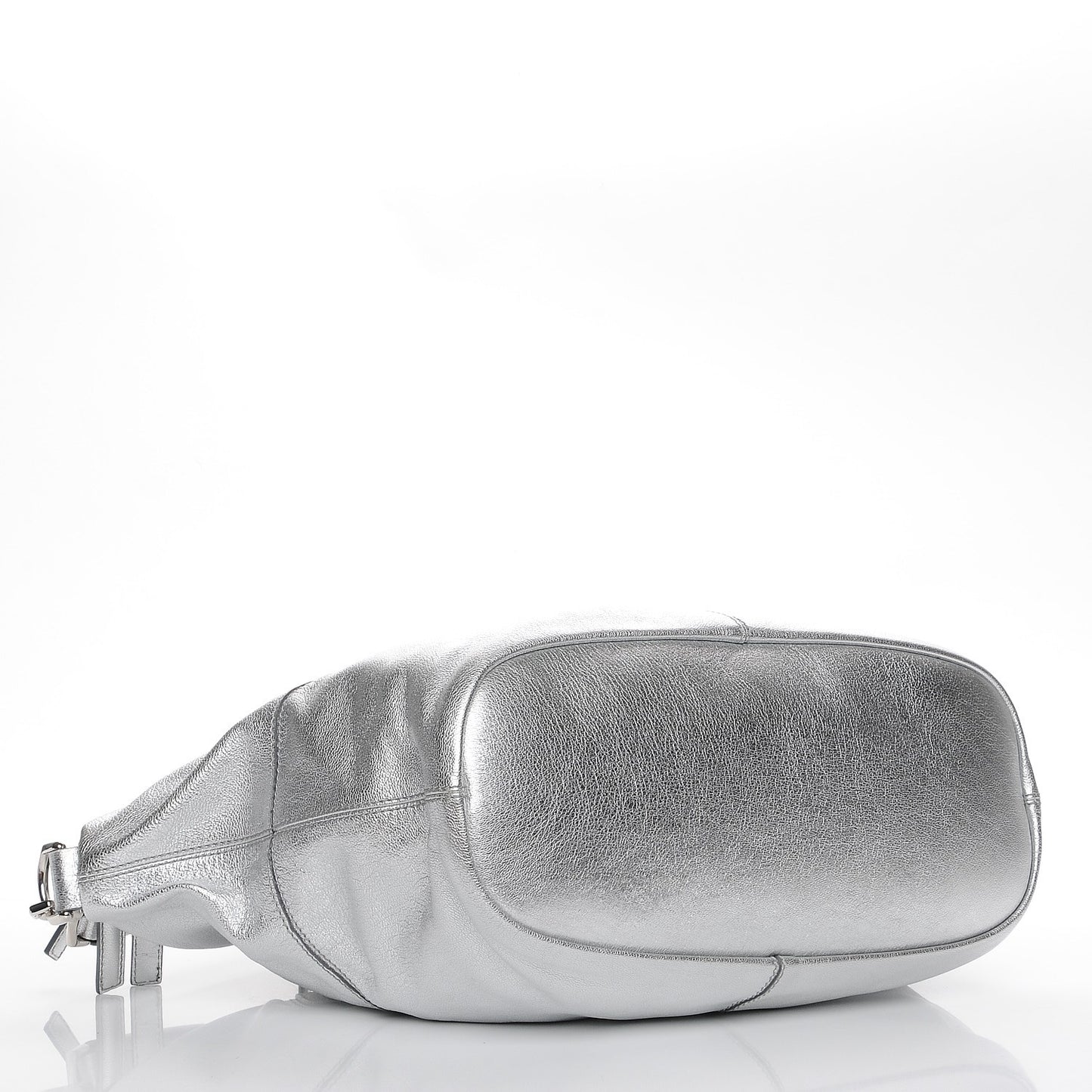 Metallic Calfskin Medium Nightingale Silver