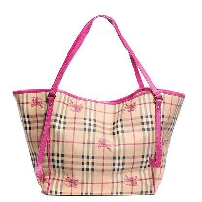 Burberry Haymarket Check Large Canterbury Tote Magenta 1 of 7