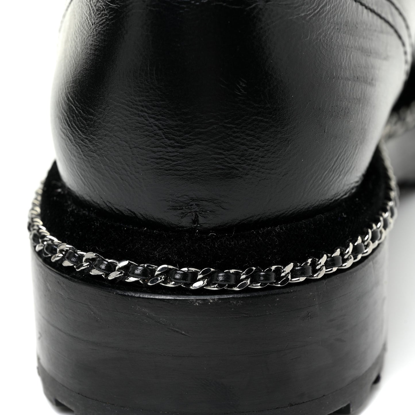 Crackled Calfskin Velvet Pearl Combat Short Boots 39 Black