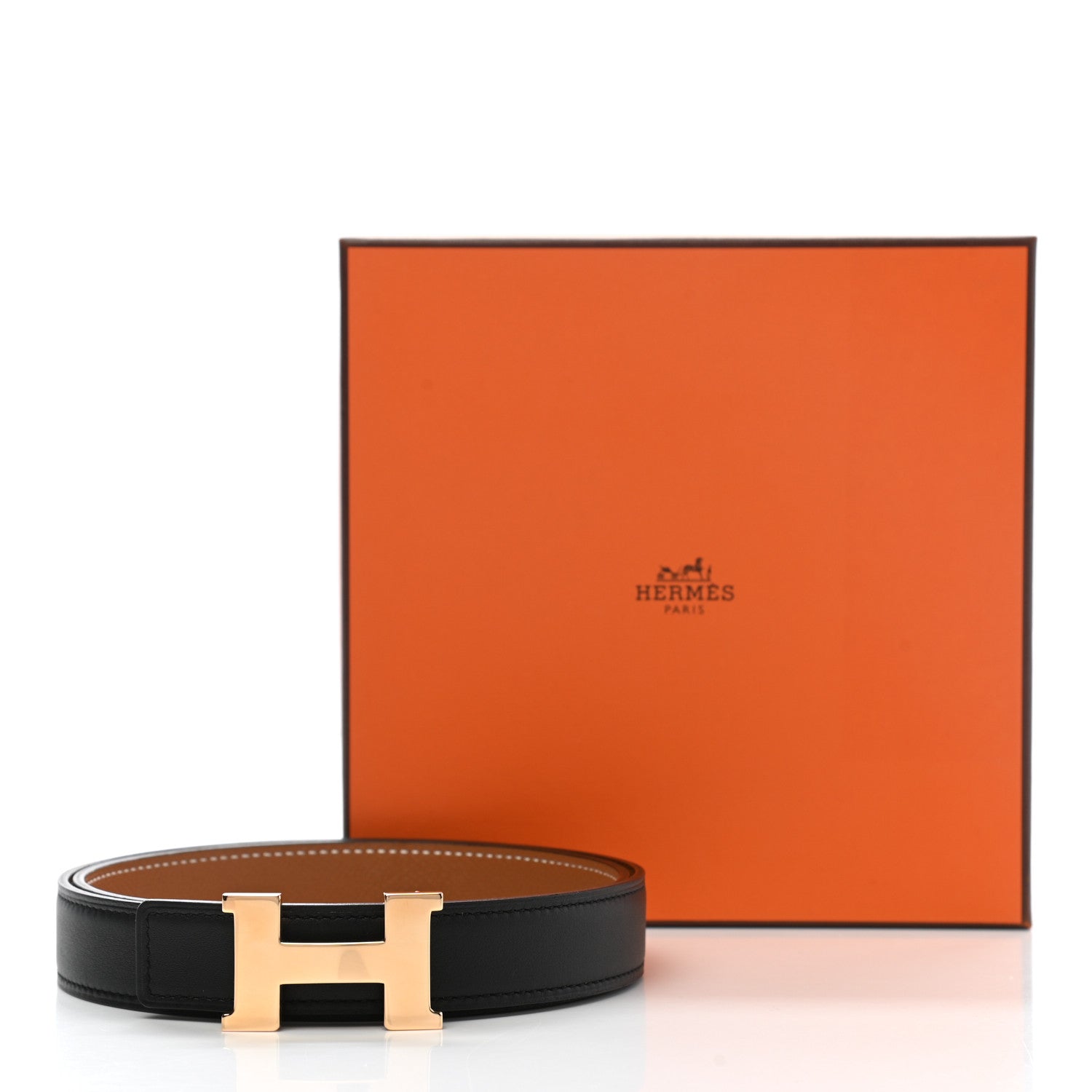Hermes Swift Epsom 24mm Mini Constance H Belt 80 Black Gold 6 of 6