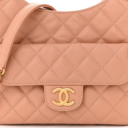 Chanel Caviar Quilted Wavy CC Hobo Beige 8 of 10