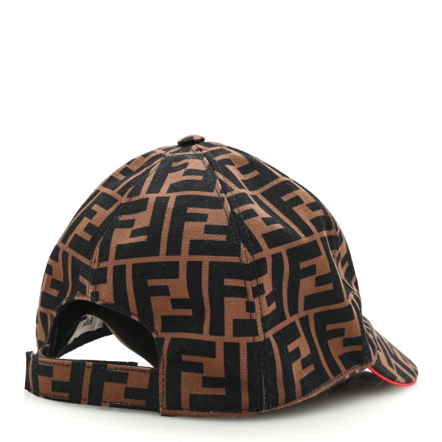 Fendi Canvas FF Reloaded Baseball Hat S Tobacco Red 4 of 8