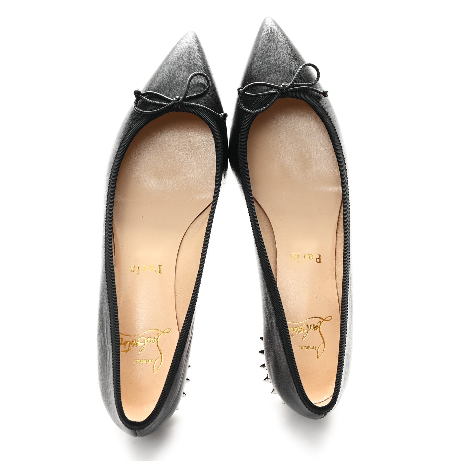 Christian Louboutin Nappa Spiked Hall Flats 36 Black 5 of 8