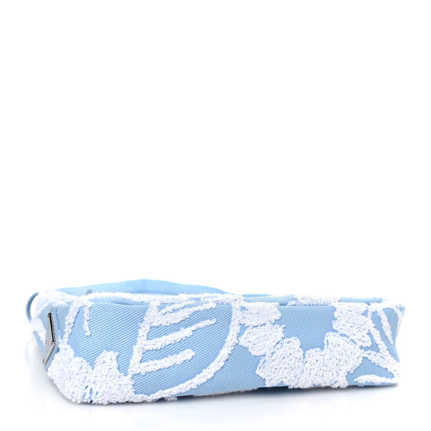 Nylon Embroidered Drill Mini Re-Edition 2000 Bag Sky Blue White