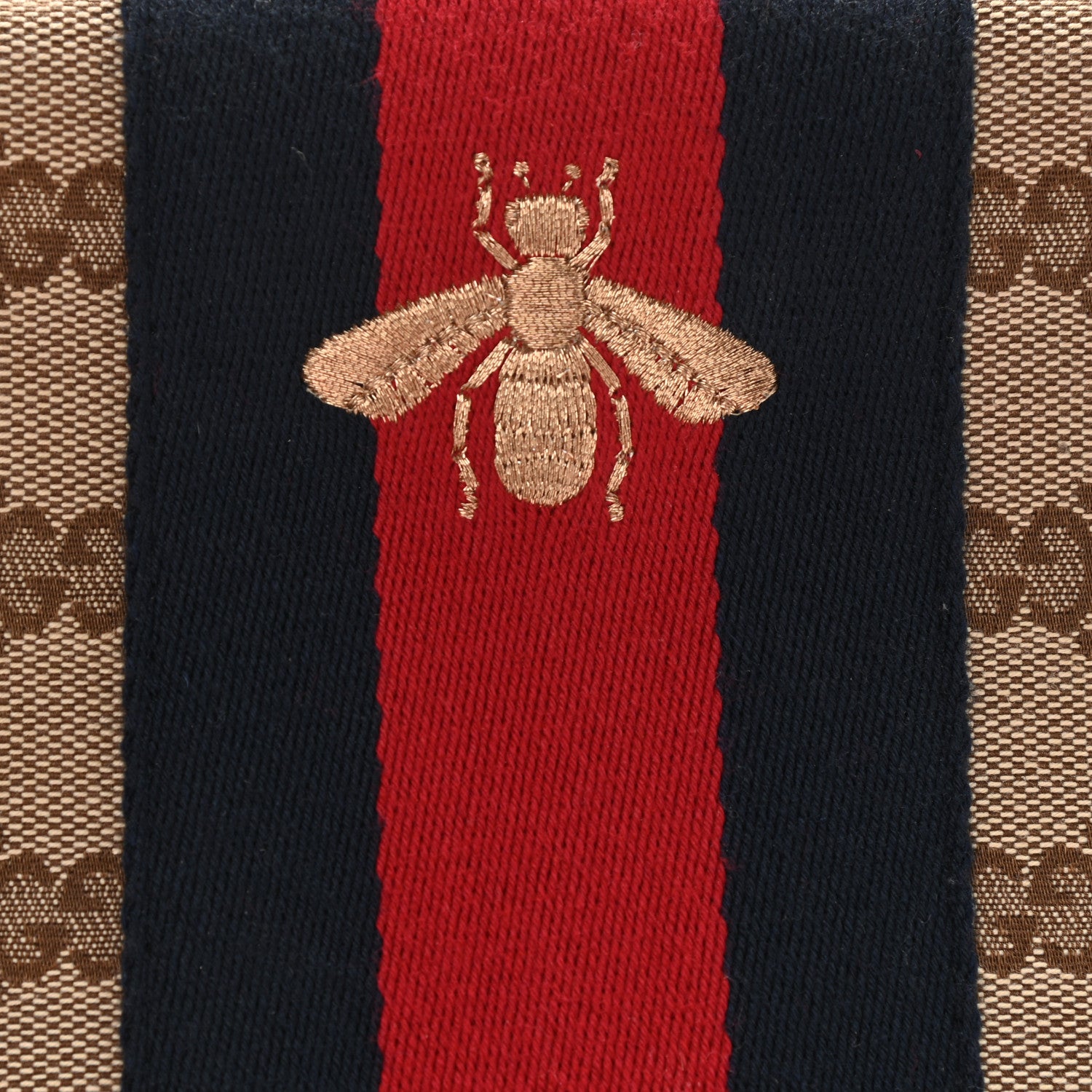 Gucci Monogram GG Supreme Web Small Webby Bee Shoulder Red 8 of 11