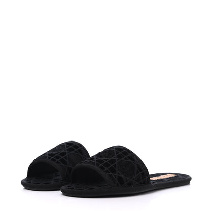 Christian Dior Velvet Cannage Chez Moi Sandal 36 Black 3 of 9