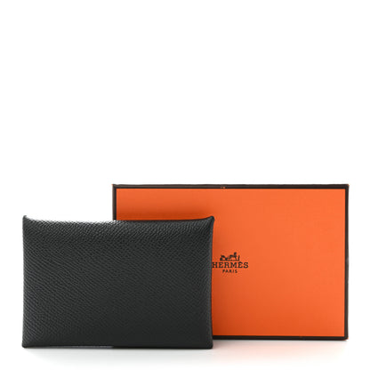 Hermes Chevre Mysore Calvi Card Case Black 9 of 9