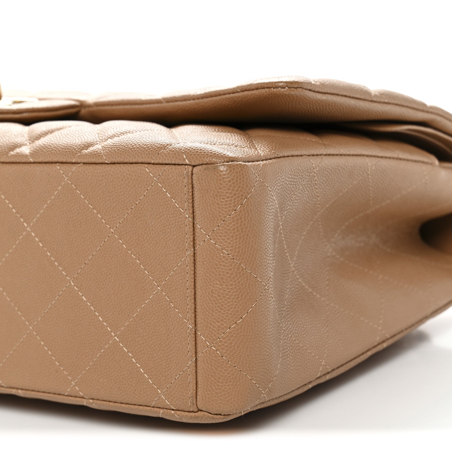 Chanel Caviar Quilted Maxi Double Flap Dark Beige 7 of 12