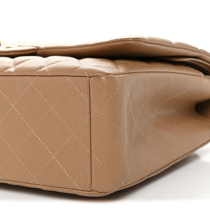 Chanel Caviar Quilted Maxi Double Flap Dark Beige 7 of 12