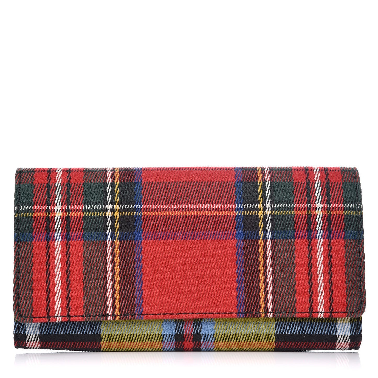 Canvas Tartan Mix Henley Wallet Red Multicolor