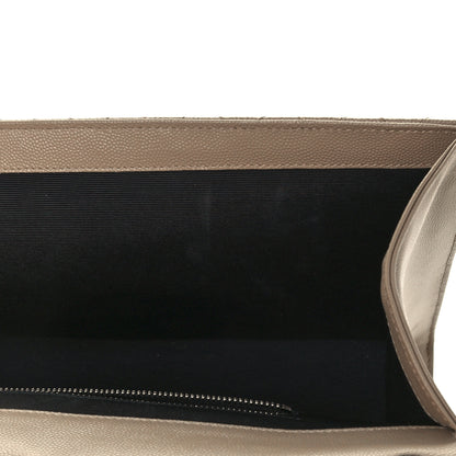 Saint Laurent Grain De Poudre Large Tri-Quilt Monogram Satchel Dark Beige 12 of 12