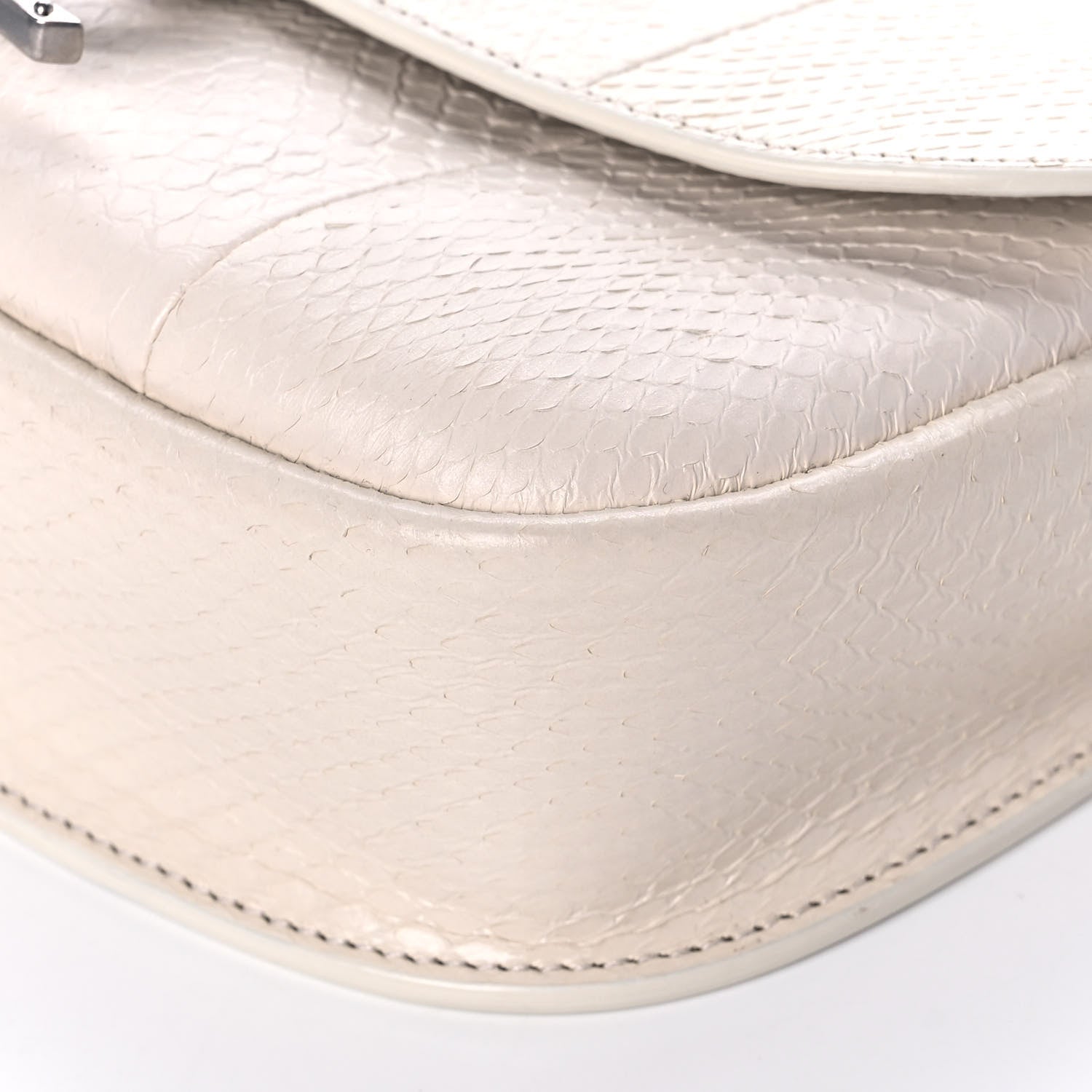 Saint Laurent Snakeskin Small Kaia Satchel Off White 10 of 10