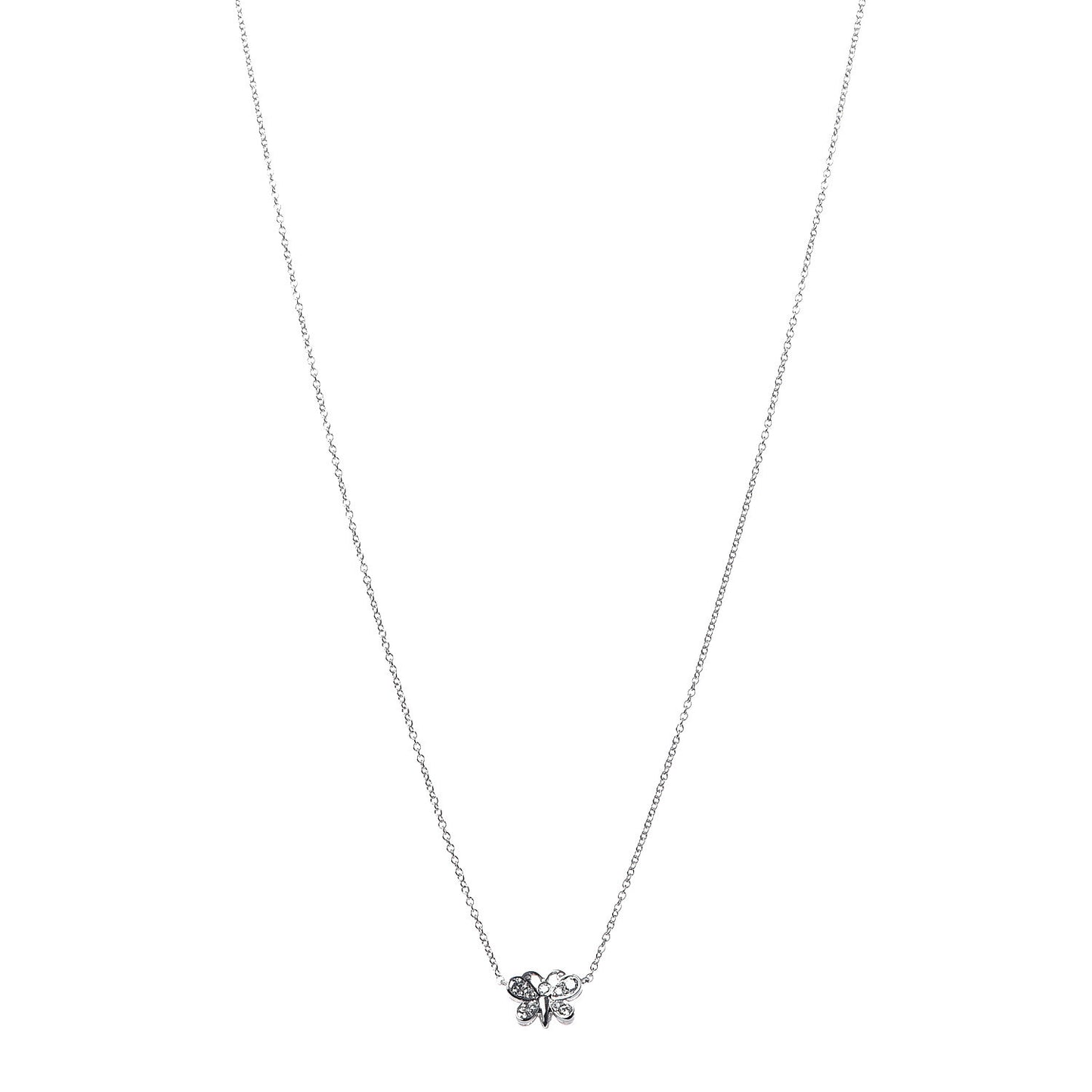 Platinum Diamond Small Enchant Butterfly Pendant Necklace