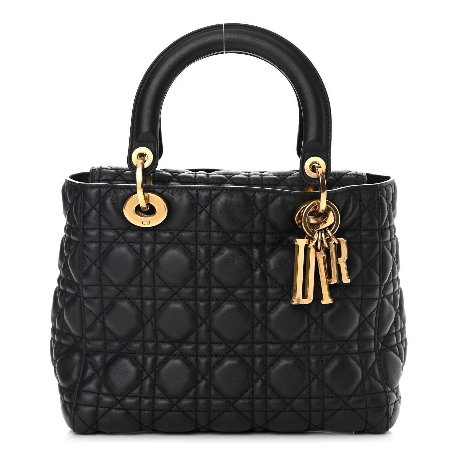 Christian Dior Lambskin Cannage Medium Lady Dior Navy Blue 1 of 12