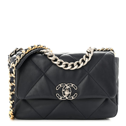 Chanel Lambskin Quilted Medium Chanel 19 Flap Navy Blue 1 of 11