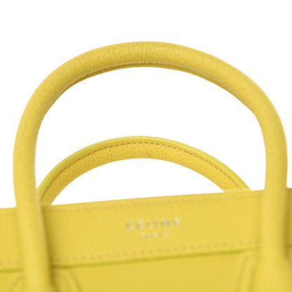 Celine Drummed Calfskin Nano Luggage Mimosa 13 of 13