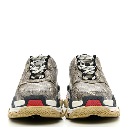Balenciaga X GUCCI GG Supreme Monogram Allover Logo Womens Triple S Sneakers 38 Beige Ebony Mystic White 2 of 11