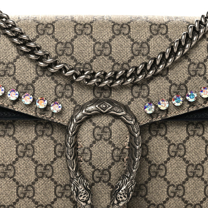 Gucci GG Supreme Monogram Crystal Small Dionysus Shoulder Bag Black 8 of 10