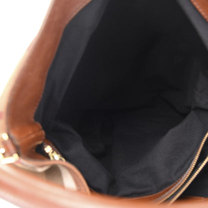 Burberry House Check Bridle Calfskin Medium Gosford Hobo Dark Tan 5 of 14