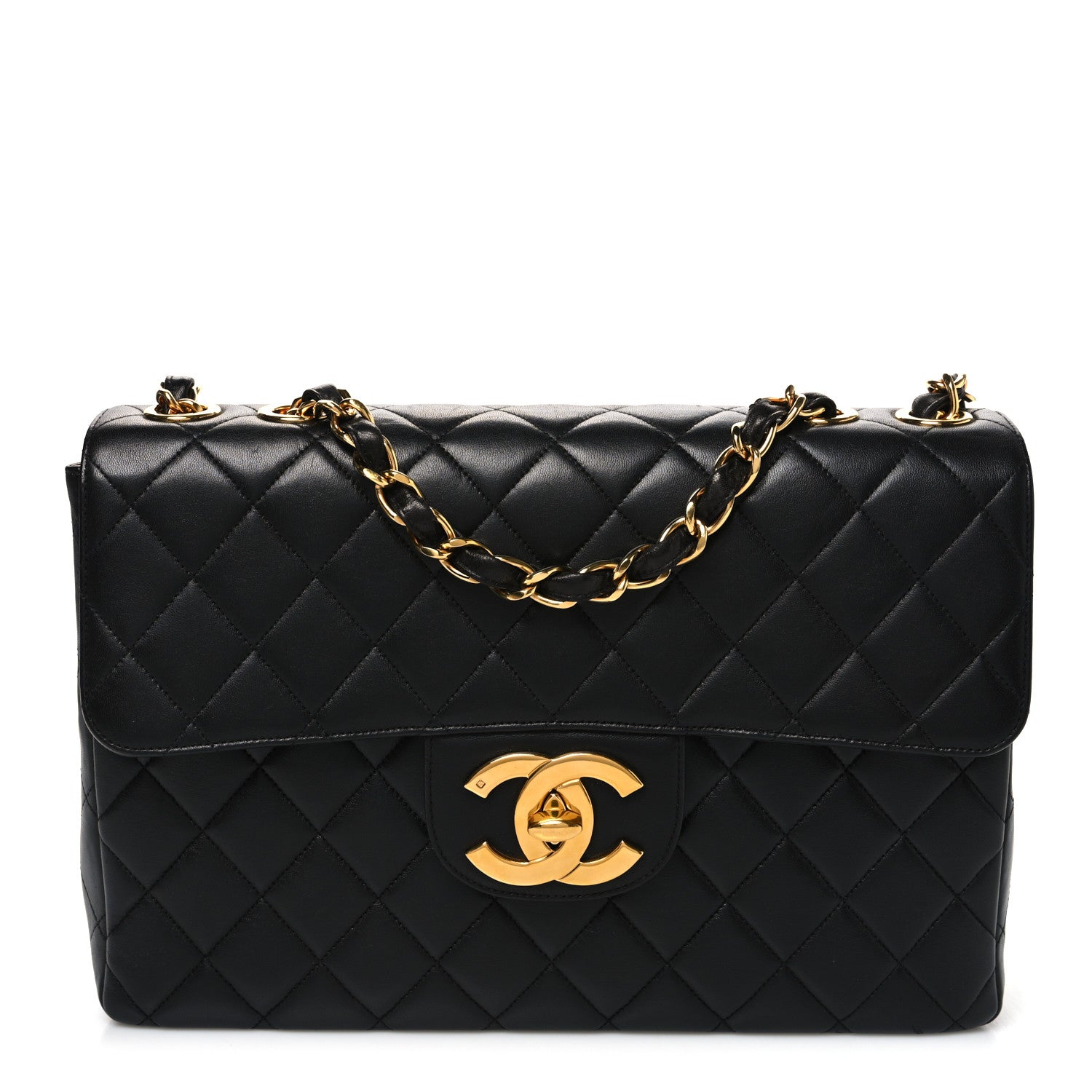 Chanel Lambskin Quilted XL Jumbo Single Flap Black 1 of 13
