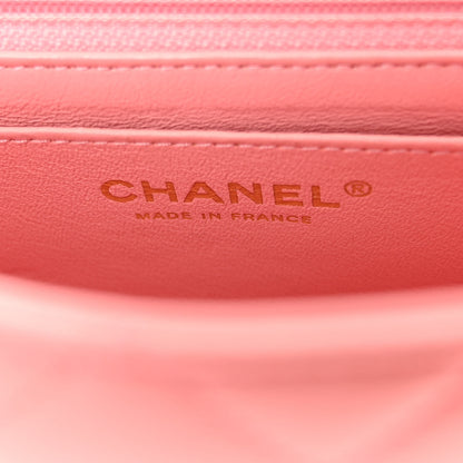 Chanel Lambskin Quilted Mini Rectangular Flap Light Pink 6 of 10