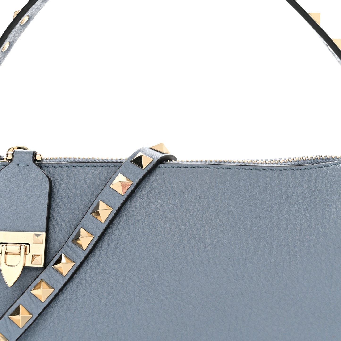 Pebbled Calfskin Small Rockstud Flip Lock Shoulder Bag Niagara